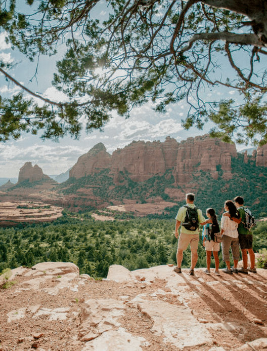 Family on Red Rocks