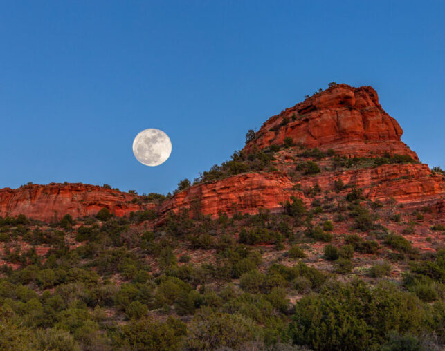 Full Moon over red rocks