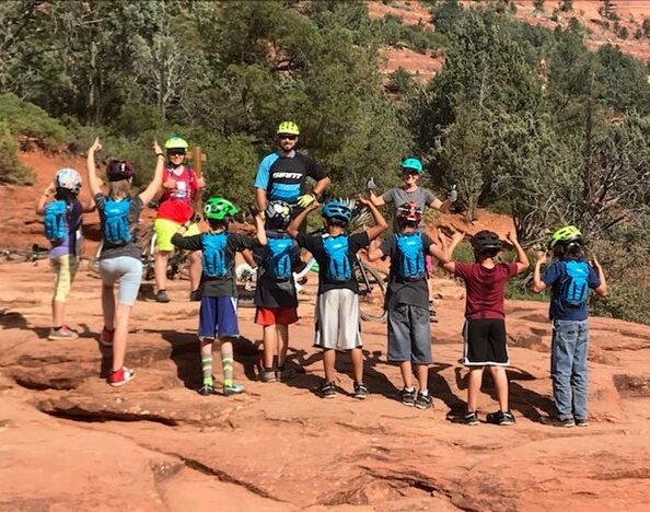 kids in mountain biking camp