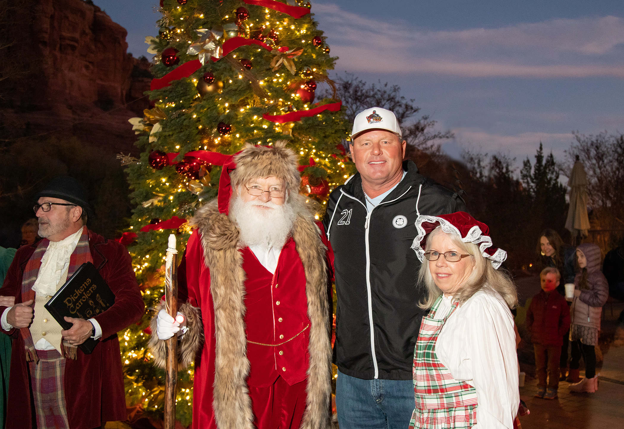 Enchantment tree lighting ceremony with Roger Clemens and Santa