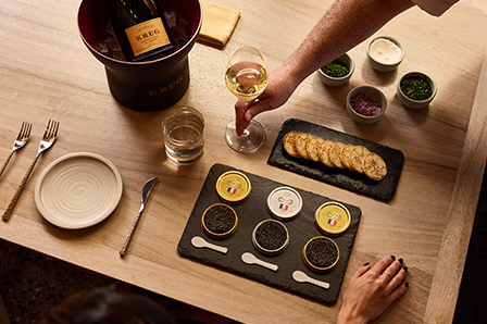 caviar and krug champagne