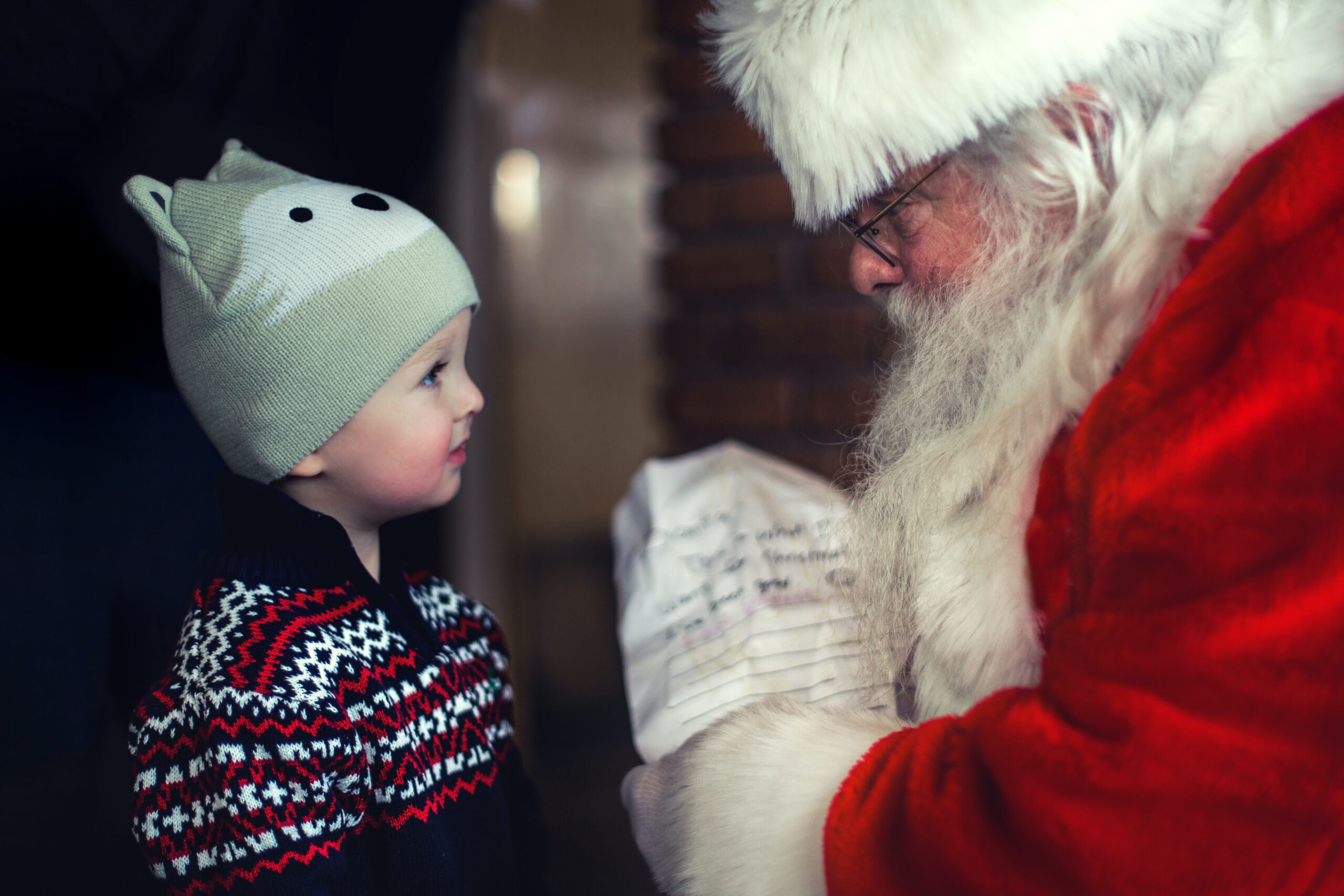 little boy with Santa