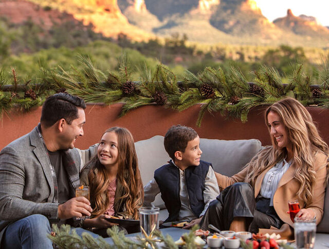 family enjoying the views at Enchantment resort