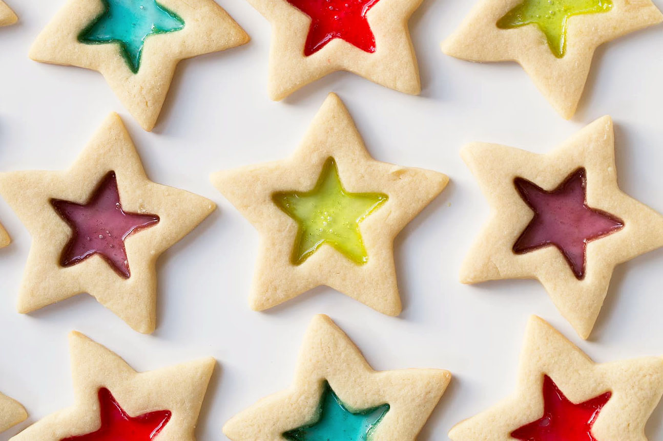 stain glass cookie stars