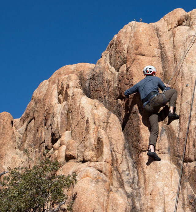 man rock climbing in Prescott Arizona