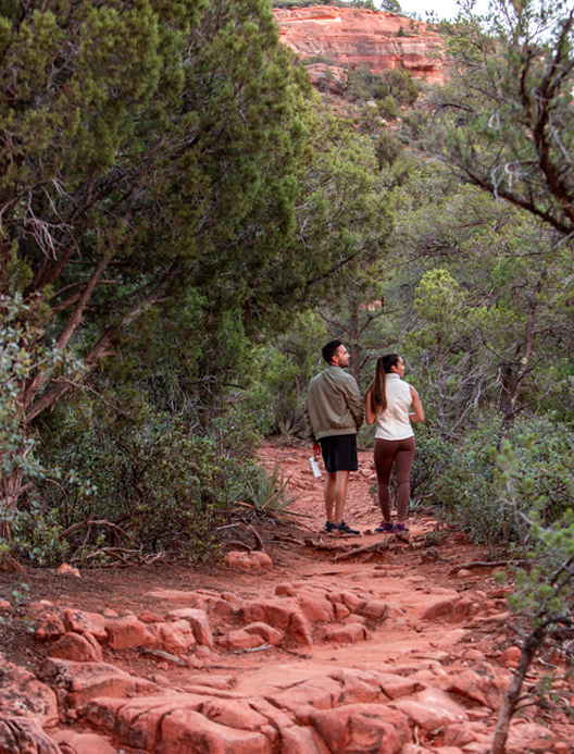 couple hiking in Sedona