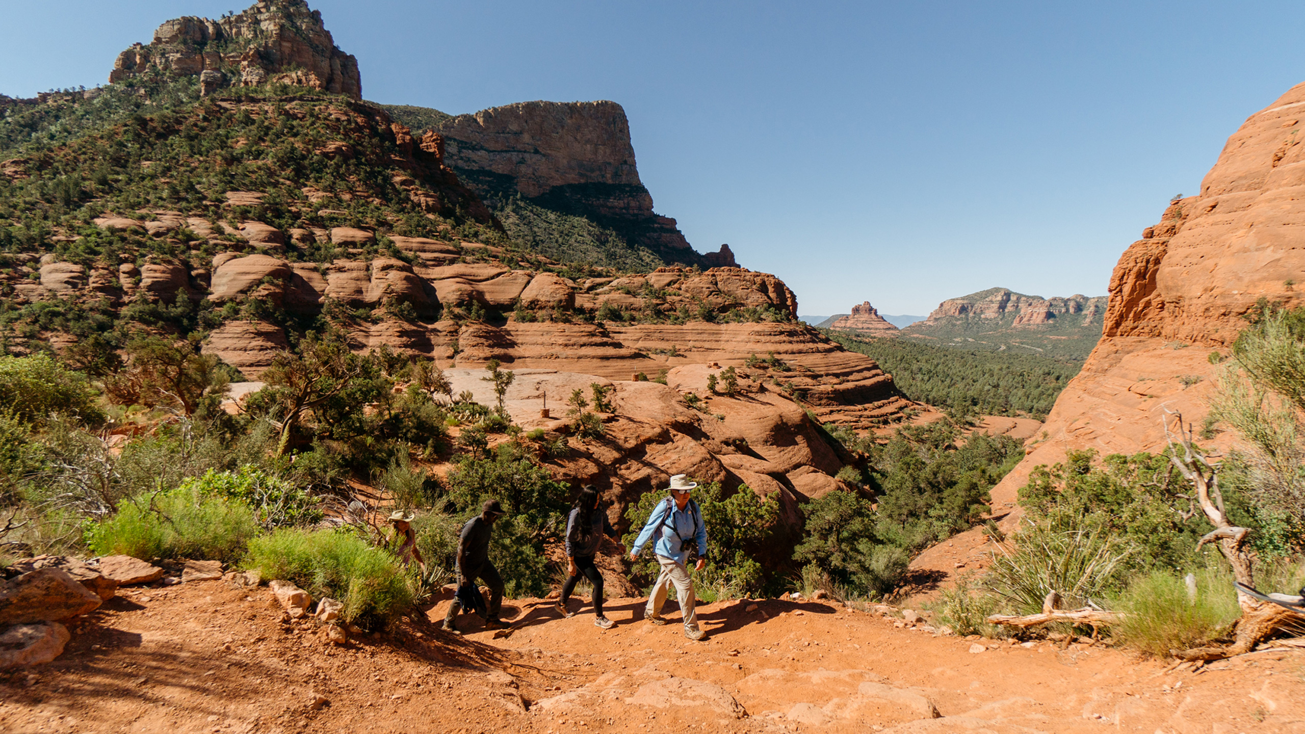 hikers in sedona